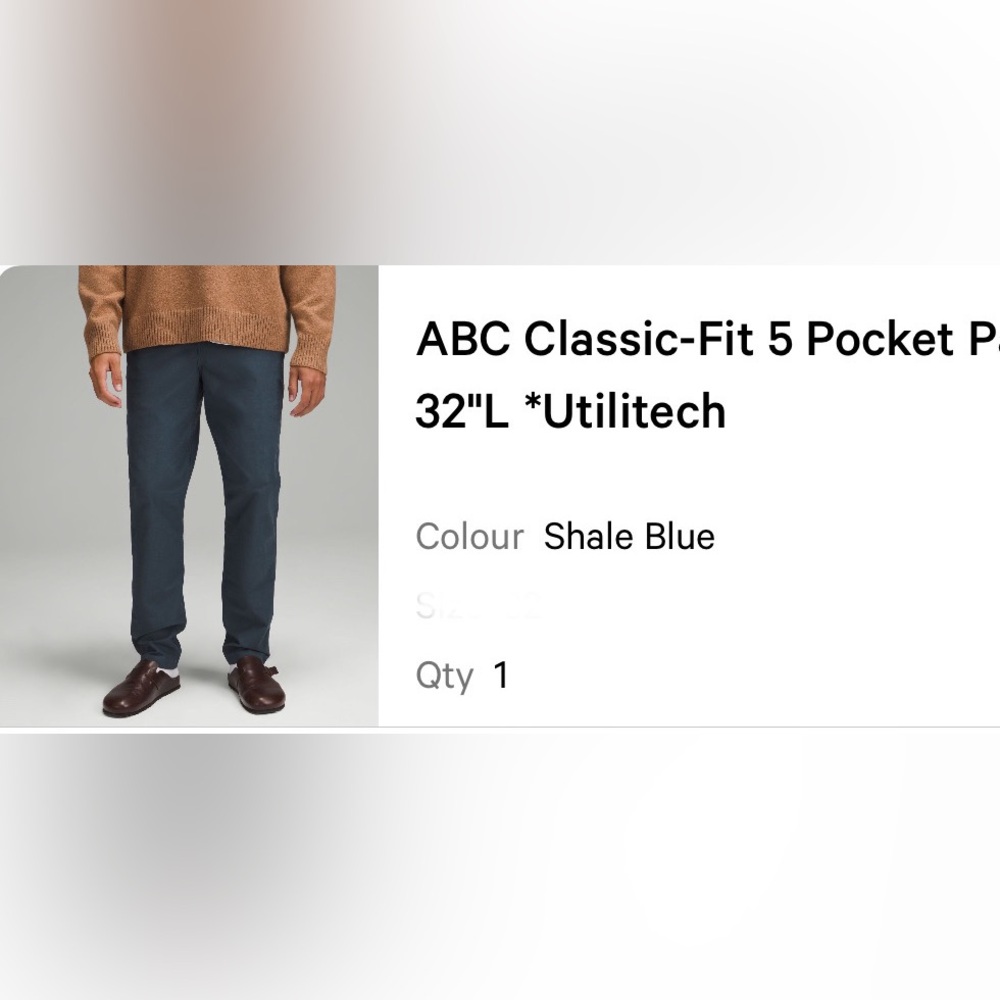 Lululemon Athletica ABC Classic-Fit 5 Pocket Pant - Utilitech Size 34” x 32